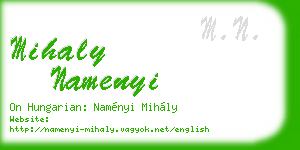 mihaly namenyi business card